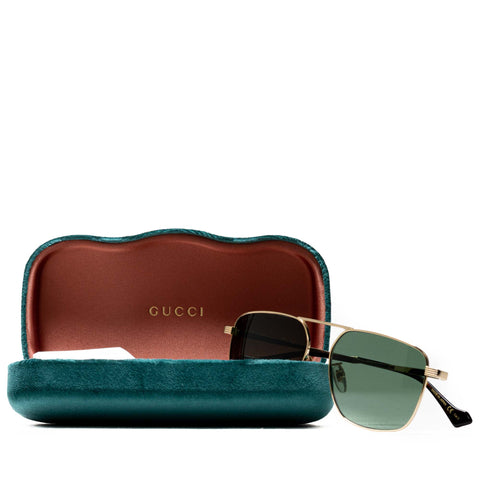 Gucci Pilot Sunglasses - Gold/Green