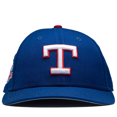 New Era x Politics Texas Rangers Low Pro 59FIFTY Fitted Hat - Blue/Birdeye Blue