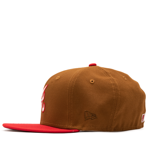 New Era x Politics Atlanta Braves 59FIFTY Fitted Hat - Toasted Peanut/Front Door Red