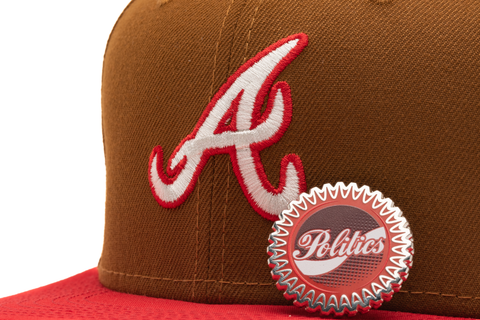 New Era x Politics Atlanta Braves 59FIFTY Fitted Hat - Toasted Peanut/Front Door Red