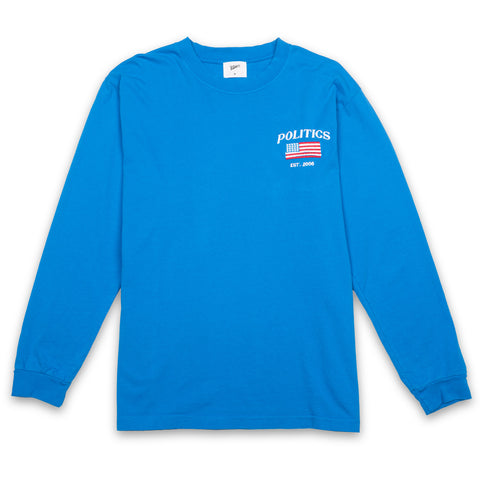 Politics American Flag L/S Tee - Blue
