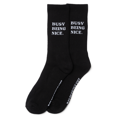 Politics Busy Being Nice Socks - Black