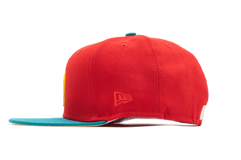 New Era x Politics Queens Kings 59FIFTY Fitted Hat - Bright Red/Aqua