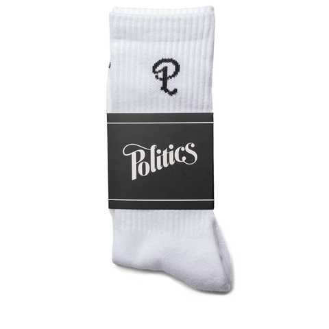 Politics P Logo Socks - White