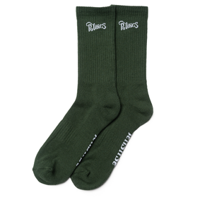 Politics Script Logo Socks - Green