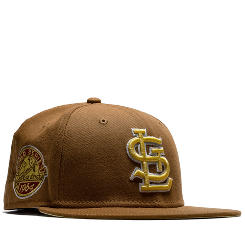 New Era x Politics St. Louis Cardinals 59FIFTY Fitted Hat - Light Bronze/Lemon, Size 7 5/8 by Sneaker Politics
