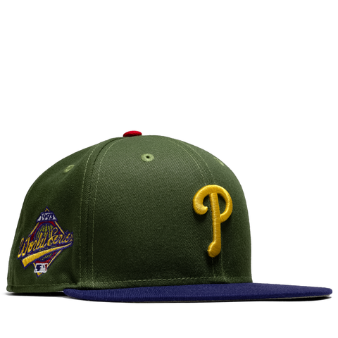 New Era x Politics Philadelphia Phillies 59FIFTY Fitted Hat - Olive/Purple