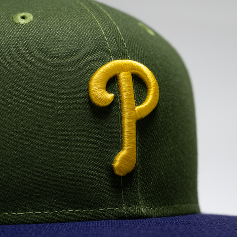 New Era x Politics Philadelphia Phillies 59FIFTY Fitted Hat - Olive/Purple