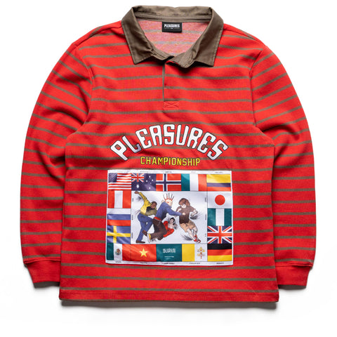 Pleasures Championship Rugby Shirt - Red