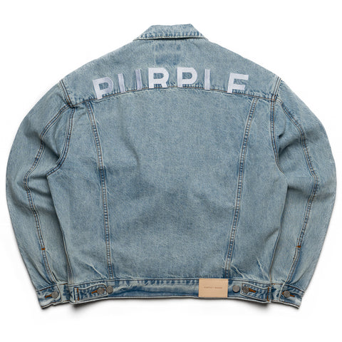Purple Brand Cotton Denim Embroidered Logo Jacket